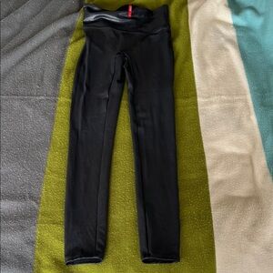 SPANX Black Faux Leather Leggings- size S